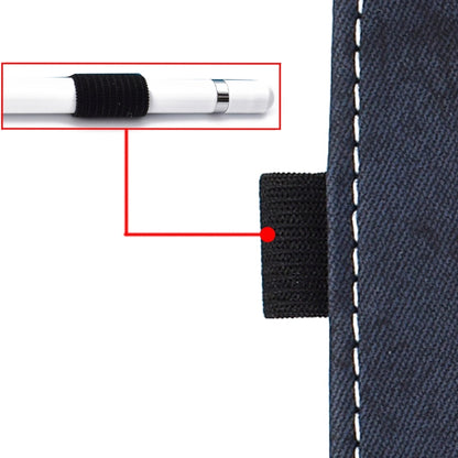 For iPad Air 2020 10.9 Marble Style Cloth Texture Leather Case with Bracket & Card Slot & Pen Slot & Anti Skid Strip(Dark Blue) - iPad Air (2022) / (2020) 10.9 Cases by buy2fix | Online Shopping UK | buy2fix