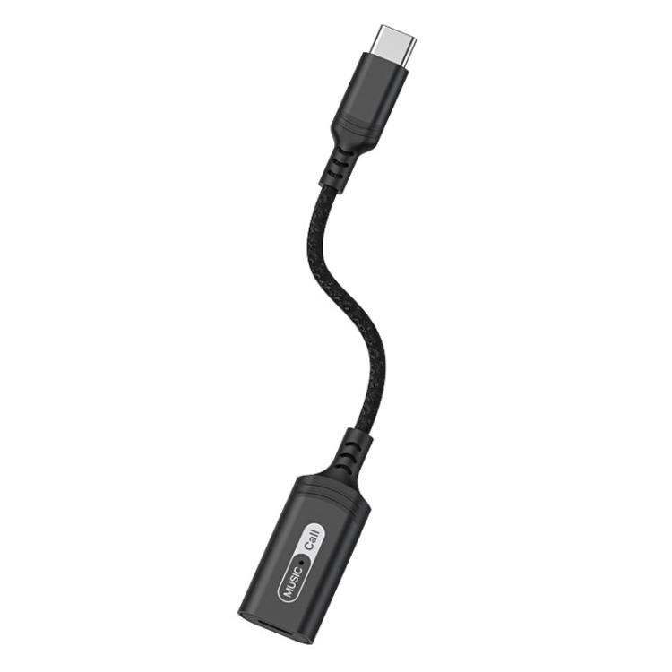 MH-306 USB-C / Type-C to 8 Pin Audio Earphone Adapter with Indicator Light(Black) - Earphone Adapter by buy2fix | Online Shopping UK | buy2fix