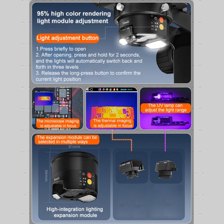 QianLi 6558 6.5X-58X Gorilla Trinocular Microscope, Plug:EU Plug - Microscope Magnifier Series by QIANLI | Online Shopping UK | buy2fix