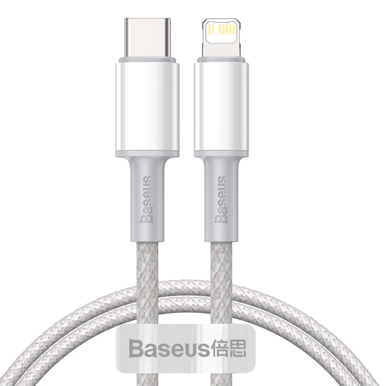 Baseus 20W Type-C / USB-C to 8 Pin PD High-density Braided Fast Charging Data Cable, Length: 1m(White) - Normal Style Cable by Baseus | Online Shopping UK | buy2fix