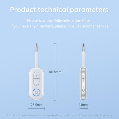 BT-13 2 in 1 Car Wireless Audio Adapter 3.5mm Audio Receiver Transmitter(White) - Audio Receiver Transmitter by buy2fix | Online Shopping UK | buy2fix