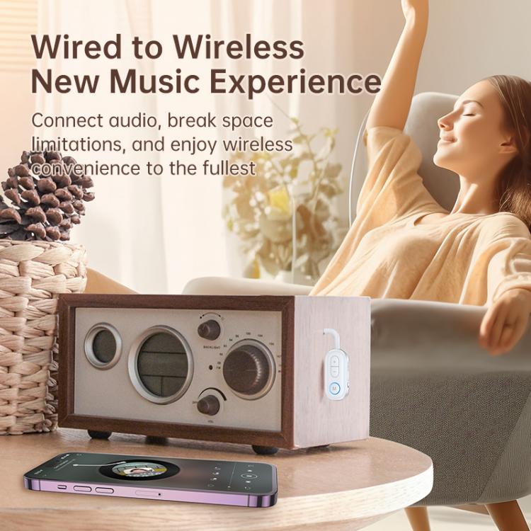 BT-13 2 in 1 Car Wireless Audio Adapter 3.5mm Audio Receiver Transmitter(White) - Audio Receiver Transmitter by buy2fix | Online Shopping UK | buy2fix