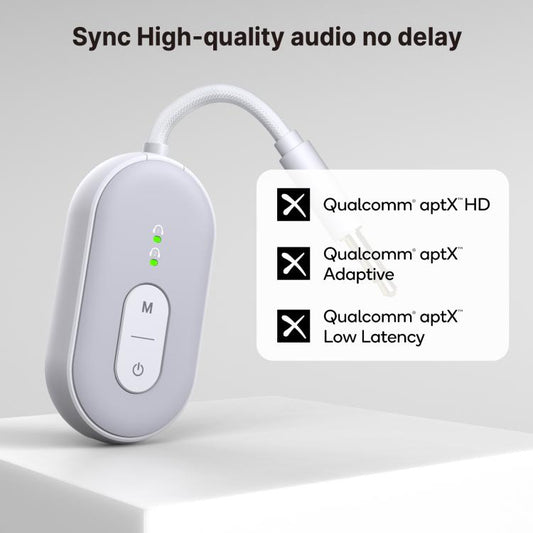 BT-20 2 in 1 Car Wireless Audio Adapter 3.5mm Audio Receiver Transmitter(White) - Audio Receiver Transmitter by buy2fix | Online Shopping UK | buy2fix