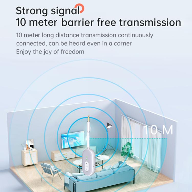 BT-20 2 in 1 Car Wireless Audio Adapter 3.5mm Audio Receiver Transmitter(White) - Audio Receiver Transmitter by buy2fix | Online Shopping UK | buy2fix