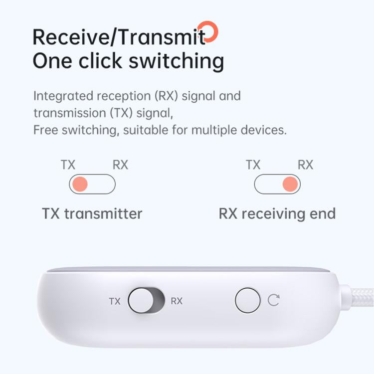 BT-20 2 in 1 Car Wireless Audio Adapter 3.5mm Audio Receiver Transmitter(White) - Audio Receiver Transmitter by buy2fix | Online Shopping UK | buy2fix