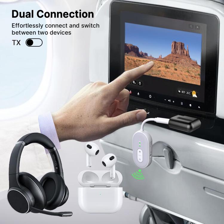 BT-20 2 in 1 Car Wireless Audio Adapter 3.5mm Audio Receiver Transmitter(White) - Audio Receiver Transmitter by buy2fix | Online Shopping UK | buy2fix