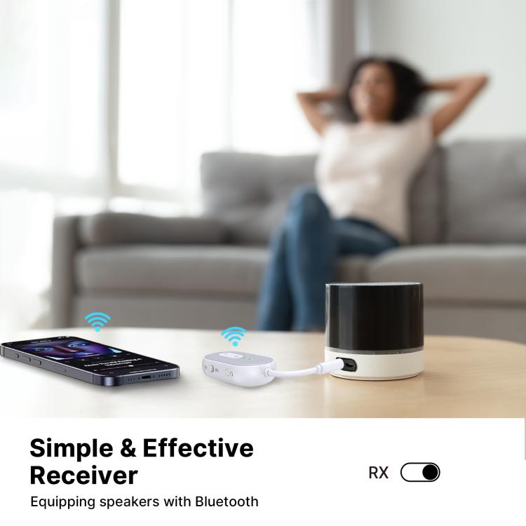 BT-20 2 in 1 Car Wireless Audio Adapter 3.5mm Audio Receiver Transmitter(White) - Audio Receiver Transmitter by buy2fix | Online Shopping UK | buy2fix