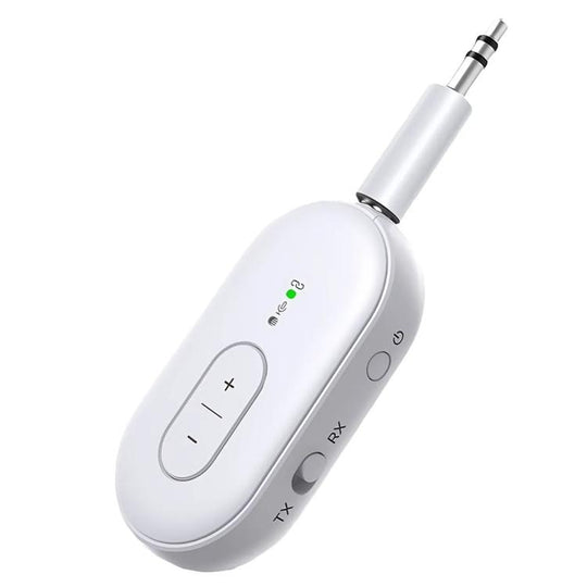 BT-21 2 in 1 Car Wireless Audio Adapter 3.5mm Audio Receiver Transmitter(White)