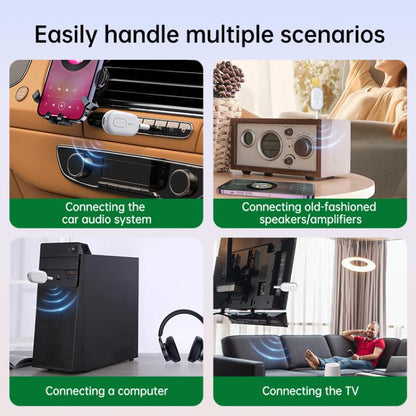 BT-21 2 in 1 Car Wireless Audio Adapter 3.5mm Audio Receiver Transmitter(White) - Audio Receiver Transmitter by buy2fix | Online Shopping UK | buy2fix