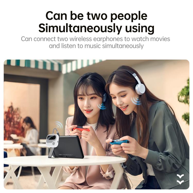 JS4 2 in 1 Car Digital Display Wireless Audio Adapter 3.5mm Audio Receiver Transmitter(White) - Audio Receiver Transmitter by buy2fix | Online Shopping UK | buy2fix