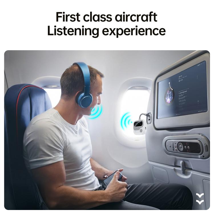 JS4 2 in 1 Car Digital Display Wireless Audio Adapter 3.5mm Audio Receiver Transmitter(White) - Audio Receiver Transmitter by buy2fix | Online Shopping UK | buy2fix