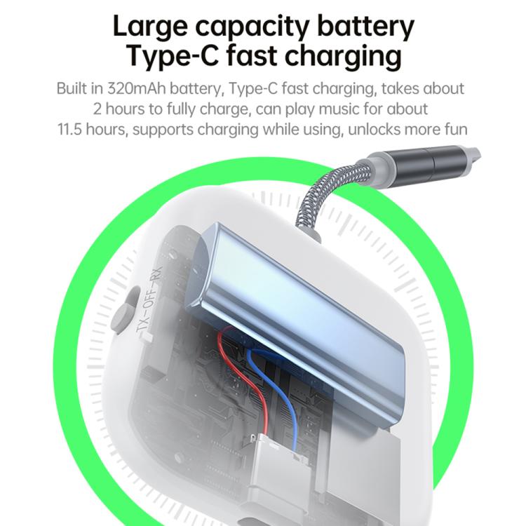 JS4 2 in 1 Car Digital Display Wireless Audio Adapter 3.5mm Audio Receiver Transmitter(White) - Audio Receiver Transmitter by buy2fix | Online Shopping UK | buy2fix