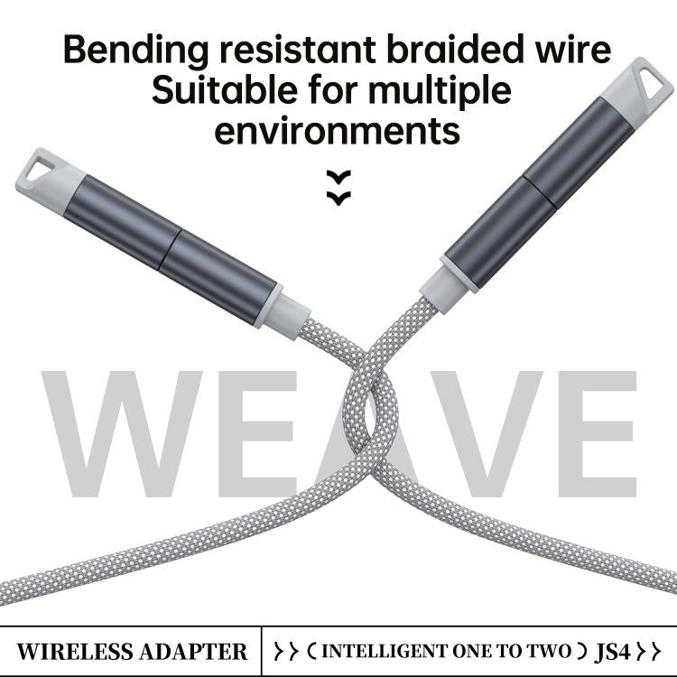 JS4 2 in 1 Car Digital Display Wireless Audio Adapter 3.5mm Audio Receiver Transmitter(White) - Audio Receiver Transmitter by buy2fix | Online Shopping UK | buy2fix