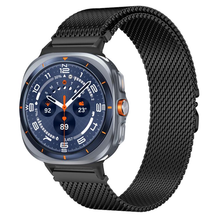 For Samsung Galaxy Watch Ultra / Ultra 2025 xDfind Milanese Parachute Buckle Stainless Steel Watch Band(Black) - Watch Bands by xDfind | Online Shopping UK | buy2fix