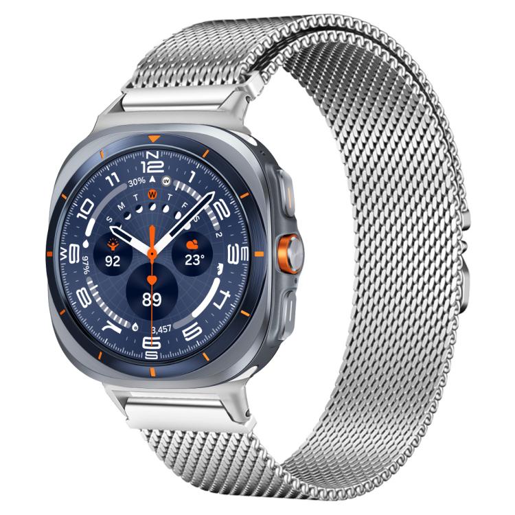 For Samsung Galaxy Watch Ultra / Ultra 2025 xDfind Milanese Parachute Buckle Stainless Steel Watch Band(Silver) - Watch Bands by xDfind | Online Shopping UK | buy2fix