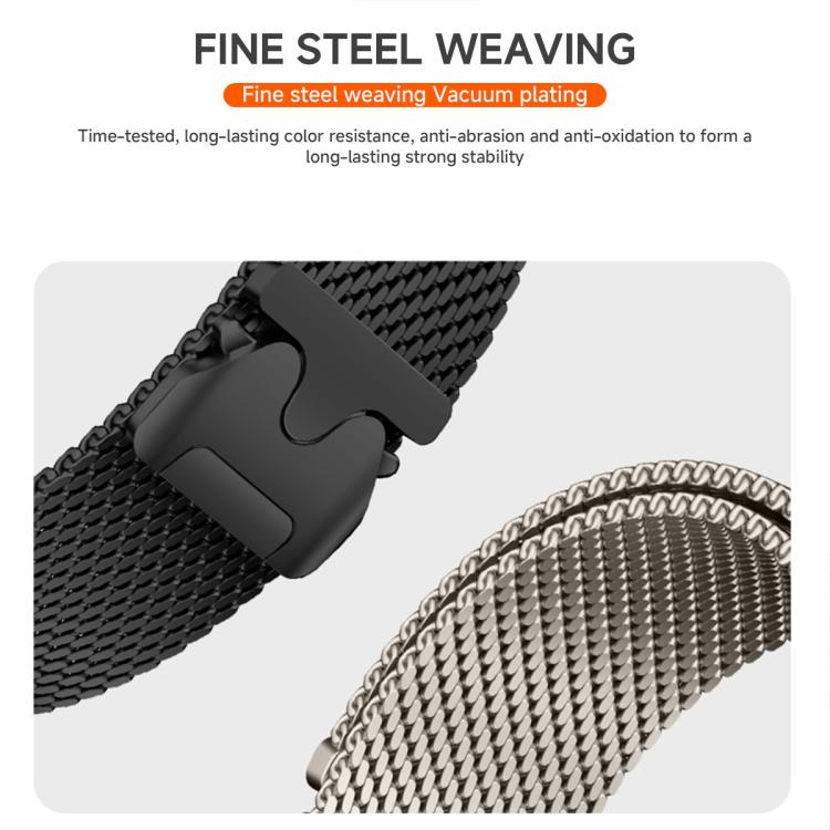 For Samsung Galaxy Watch Ultra / Ultra 2025 xDfind Milanese Parachute Buckle Stainless Steel Watch Band(Silver) - Watch Bands by xDfind | Online Shopping UK | buy2fix