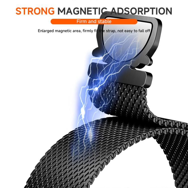 For Samsung Galaxy Watch Ultra / Ultra 2025 xDfind Milanese Parachute Buckle Stainless Steel Watch Band(Black) - Watch Bands by xDfind | Online Shopping UK | buy2fix