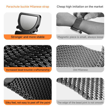 For Samsung Galaxy Watch Ultra / Ultra 2025 xDfind Milanese Parachute Buckle Stainless Steel Watch Band(Black) - Watch Bands by xDfind | Online Shopping UK | buy2fix