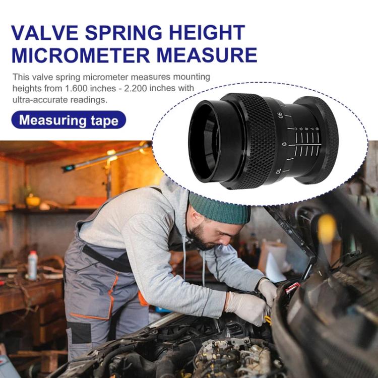 1.600-2.200 inch Valve Spring Height Micrometer Gauge for V8 Engines(Black) - Inspection Tools by buy2fix | Online Shopping UK | buy2fix