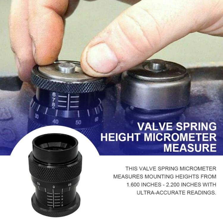 1.600-2.200 inch Valve Spring Height Micrometer Gauge for V8 Engines(Black) - Inspection Tools by buy2fix | Online Shopping UK | buy2fix