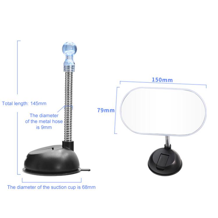 Car Suction Cup Type Wide-angle Rearview Auxiliary Mirror(Black) - Convex Mirror & Accessories by buy2fix | Online Shopping UK | buy2fix