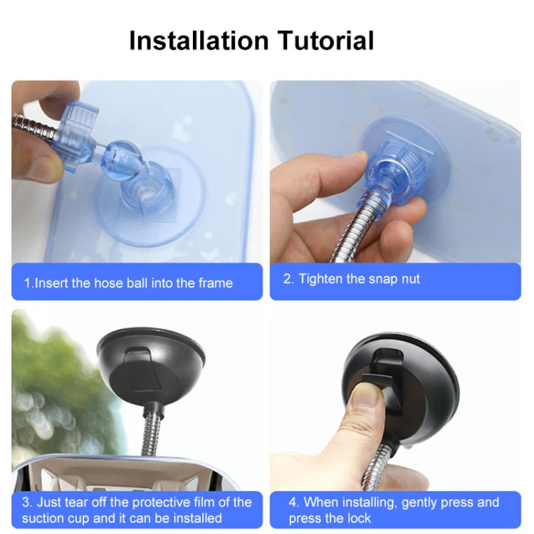 Car Suction Cup Type Wide-angle Rearview Auxiliary Mirror(Black) - Convex Mirror & Accessories by buy2fix | Online Shopping UK | buy2fix