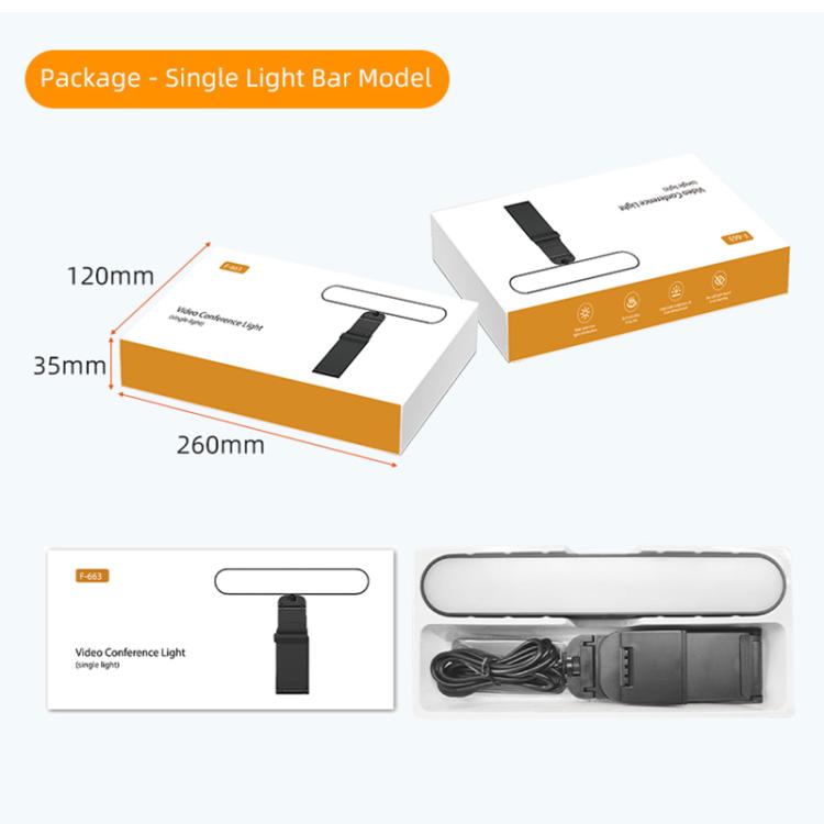 F-663 LED Monitor Screen Fill Light Video Conference Light(Black) - Selfie Light by buy2fix | Online Shopping UK | buy2fix