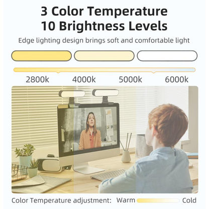 F-663 LED Monitor Screen Fill Light Video Conference Light(Black) - Selfie Light by buy2fix | Online Shopping UK | buy2fix