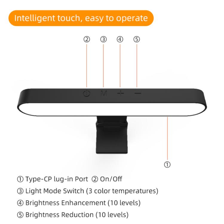 F-663 LED Monitor Screen Fill Light Video Conference Light(Black) - Selfie Light by buy2fix | Online Shopping UK | buy2fix