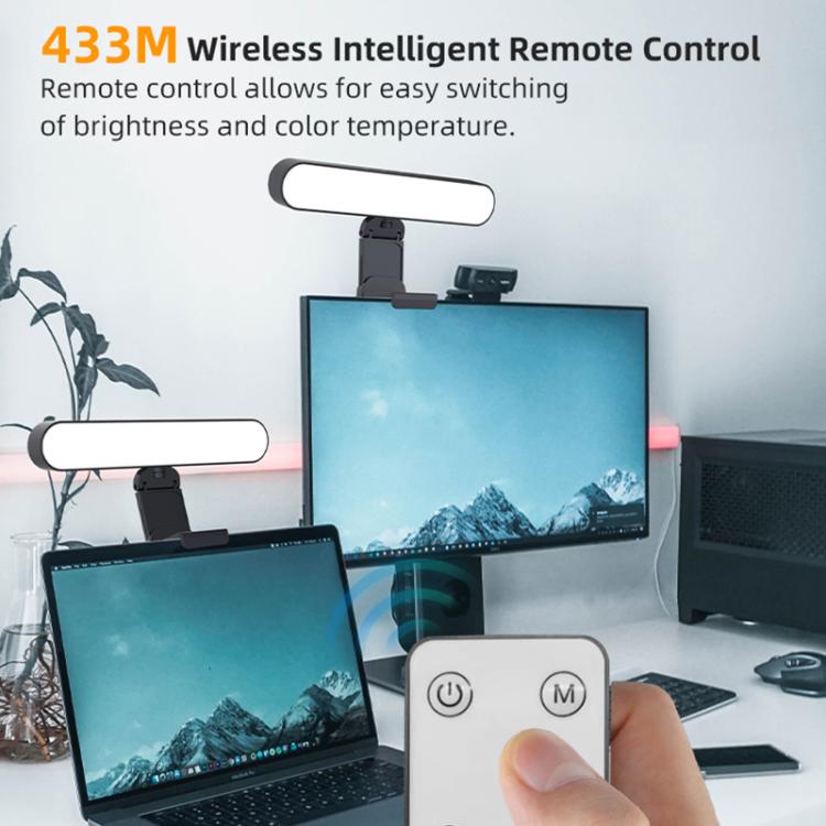 F-663 LED Monitor Screen Fill Light Video Conference Light(Black) - Selfie Light by buy2fix | Online Shopping UK | buy2fix