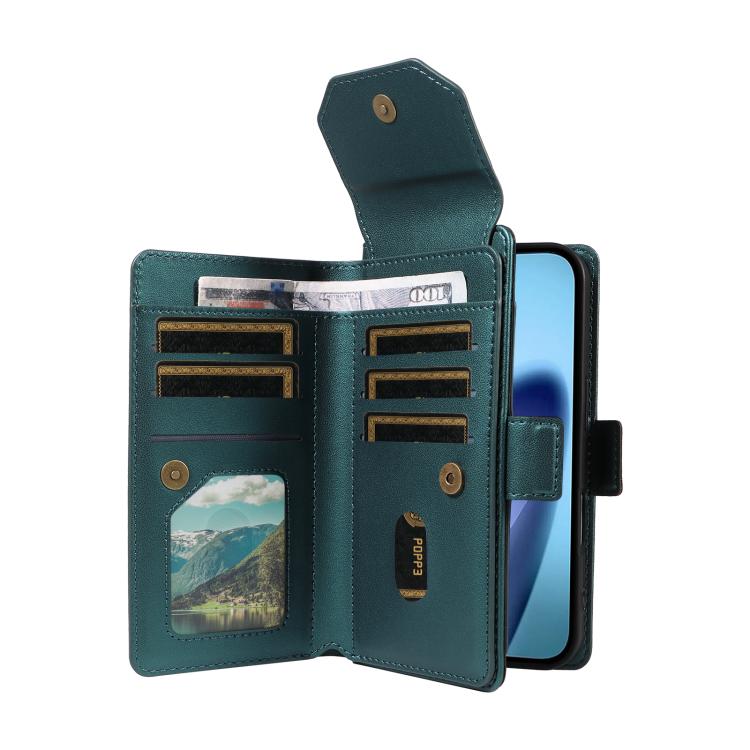 For iPhone Air Multi Card Wallet Leather Phone Case with Strap(Green) - iPhone Air Cases by buy2fix | Online Shopping UK | buy2fix