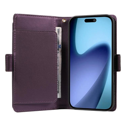 For iPhone Air Multi Card Wallet Leather Phone Case with Strap(Purple) - iPhone Air Cases by buy2fix | Online Shopping UK | buy2fix