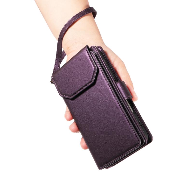 For iPhone Air Multi Card Wallet Leather Phone Case with Strap(Purple) - iPhone Air Cases by buy2fix | Online Shopping UK | buy2fix