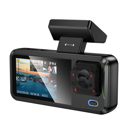 hoco DV15 2 inch Screen Display Three-way Driving Recorder(Black) - Car DVRs by hoco | Online Shopping UK | buy2fix