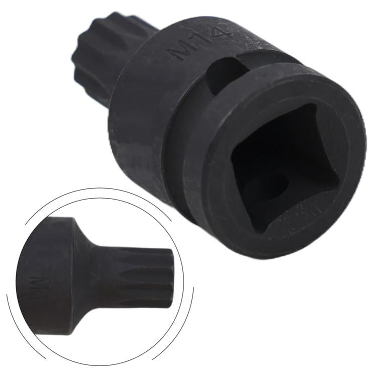 Brake Pad Screw Disassembly Tool Screw Removal Sleeve 14mm Triple Square XZN Socket for Volkswagen / Audi(Black) - Hand Tool Sets by buy2fix | Online Shopping UK | buy2fix