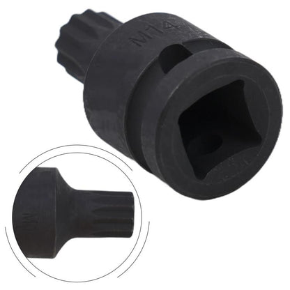 Brake Pad Screw Disassembly Tool Screw Removal Sleeve 14mm Triple Square XZN Socket for Volkswagen / Audi(Black) - Hand Tool Sets by buy2fix | Online Shopping UK | buy2fix