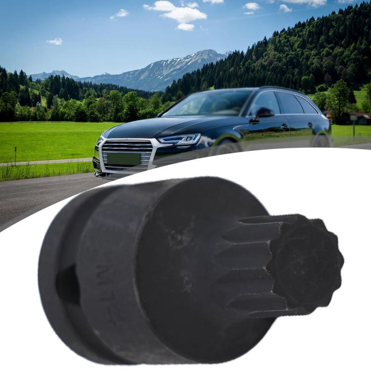 Brake Pad Screw Disassembly Tool Screw Removal Sleeve 14mm Triple Square XZN Socket for Volkswagen / Audi(Black) - Hand Tool Sets by buy2fix | Online Shopping UK | buy2fix