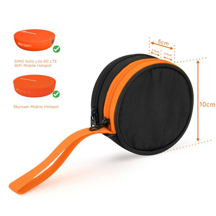 For Solis Lite Mobile WiFi Router Portable Storage Bag Nylon Accessory Bag(Orange Black) - Wireless Routers by buy2fix | Online Shopping UK | buy2fix