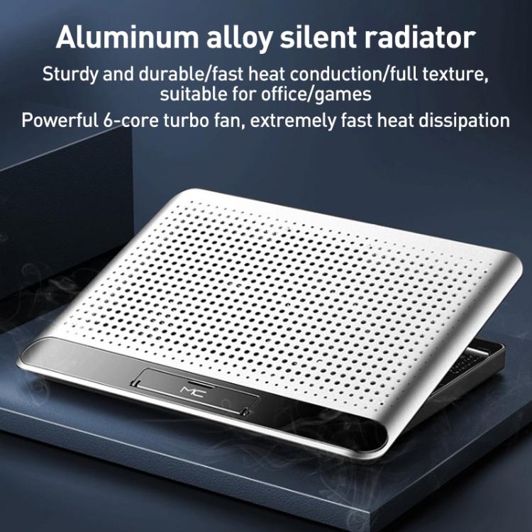 NUOXI Q5A 6-Speed Adjustable 6-Core Large Fan Cooling Pad(Silver) - Cooling Pads by NUOXI | Online Shopping UK | buy2fix