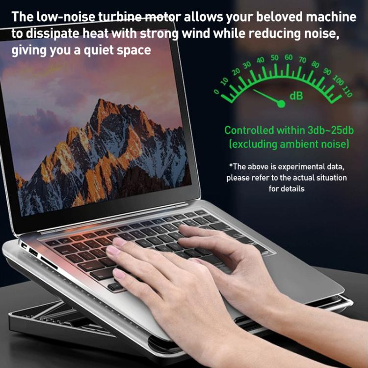 NUOXI Q5A 6-Speed Adjustable 6-Core Large Fan Cooling Pad(Silver) - Cooling Pads by NUOXI | Online Shopping UK | buy2fix