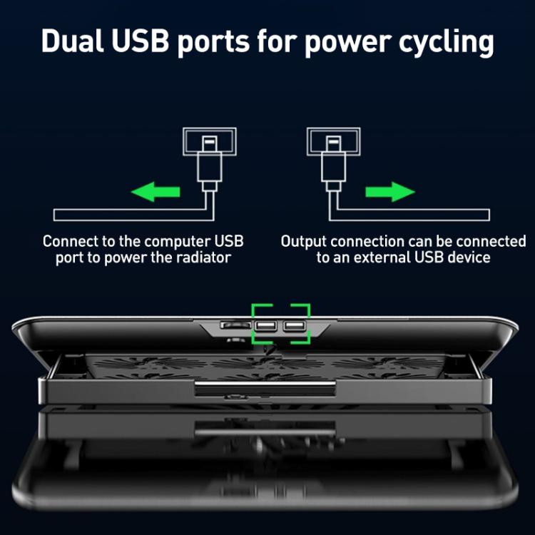 NUOXI Q5A 6-Speed Adjustable 6-Core Large Fan Cooling Pad(Black) - Cooling Pads by NUOXI | Online Shopping UK | buy2fix