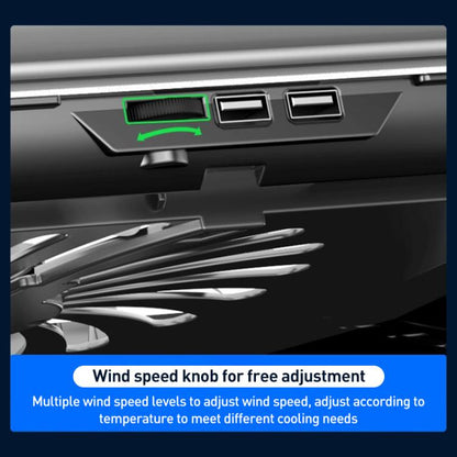 NUOXI Q5A 6-Speed Adjustable 6-Core Large Fan Cooling Pad(Silver) - Cooling Pads by NUOXI | Online Shopping UK | buy2fix