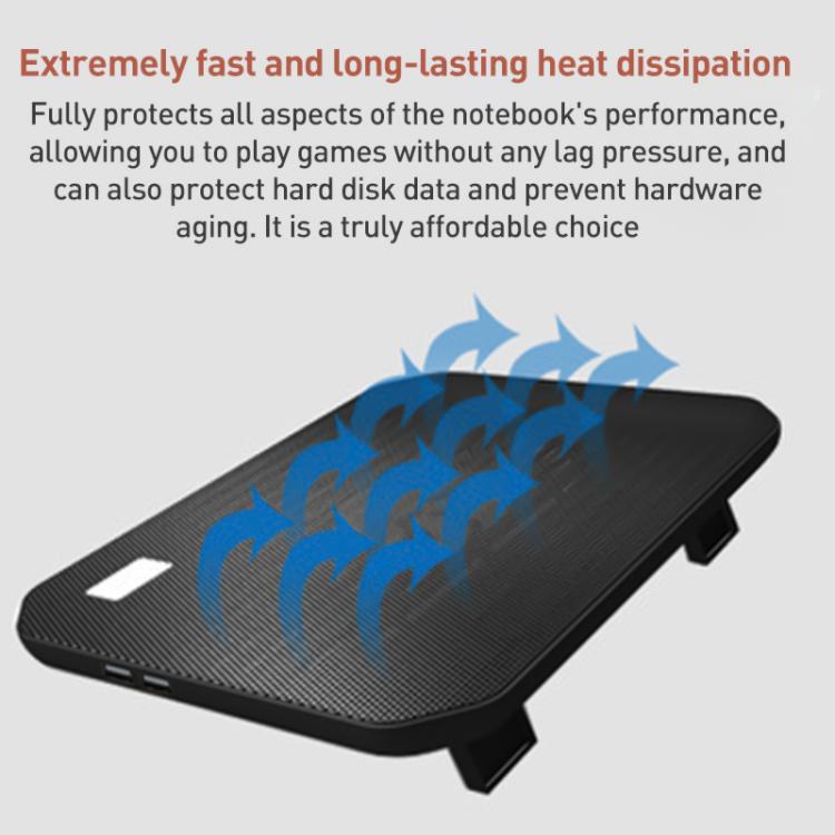 NUOXI M10B Dual Large Fan Laptop Cooling Pad(Black) - Cooling Pads by NUOXI | Online Shopping UK | buy2fix