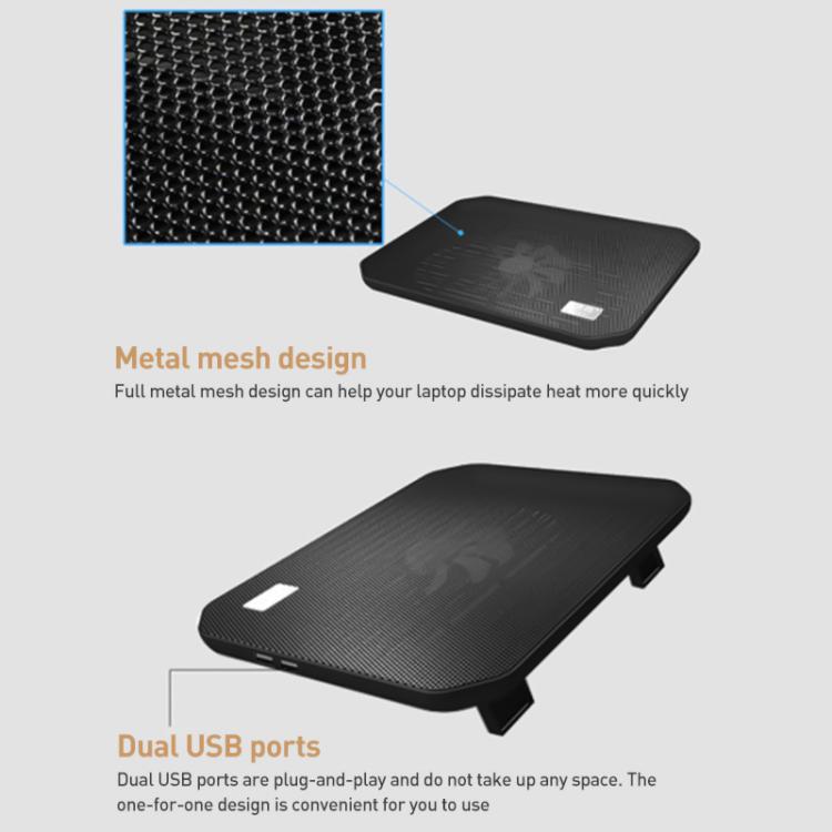NUOXI M10B Dual Large Fan Laptop Cooling Pad(Black) - Cooling Pads by NUOXI | Online Shopping UK | buy2fix