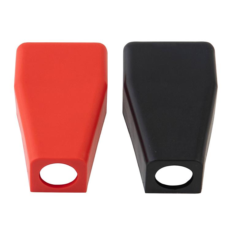 2pcs/Pack Car Battery Wire Terminal Protection Cover Battery Positive Negative Top Post Cap(Black Red) - Booster Cable & Clip by buy2fix | Online Shopping UK | buy2fix