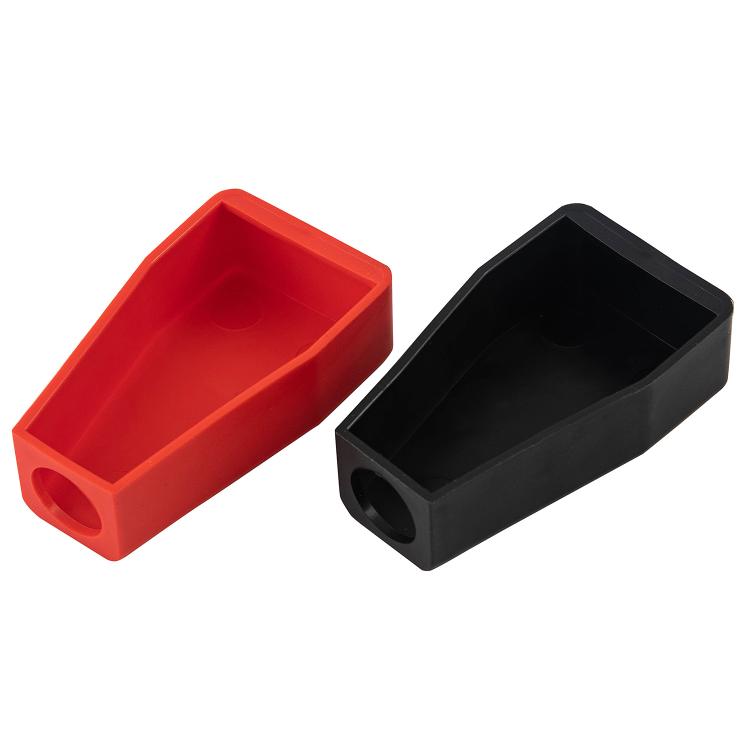 2pcs/Pack Car Battery Wire Terminal Protection Cover Battery Positive Negative Top Post Cap(Black Red) - Booster Cable & Clip by buy2fix | Online Shopping UK | buy2fix