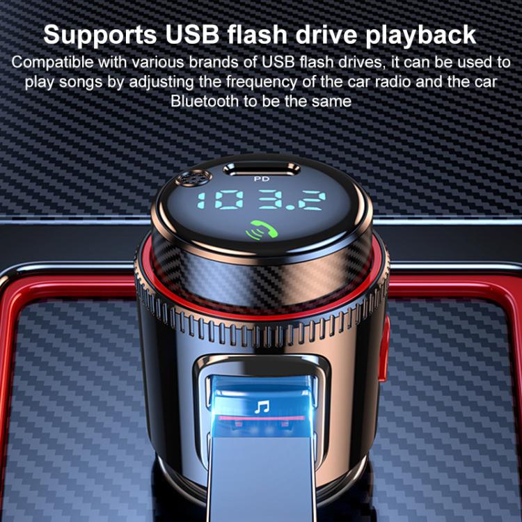 T23 Car FM Transmitter Bluetooth Player Fast Charging(Black) - Bluetooth Car Kits by buy2fix | Online Shopping UK | buy2fix