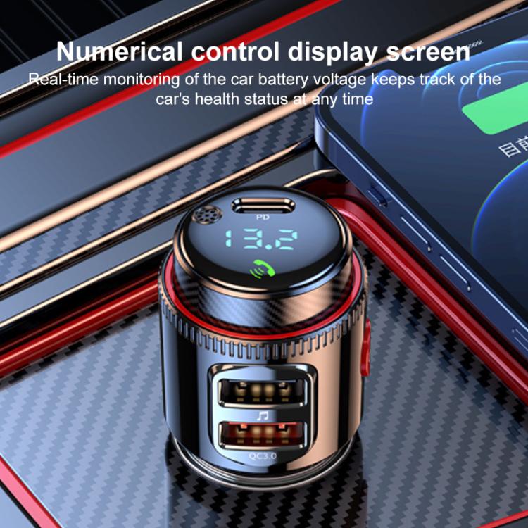 T23 Car FM Transmitter Bluetooth Player Fast Charging(Black) - Bluetooth Car Kits by buy2fix | Online Shopping UK | buy2fix