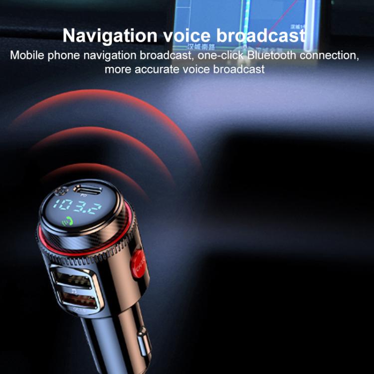 T23 Car FM Transmitter Bluetooth Player Fast Charging(Black) - Bluetooth Car Kits by buy2fix | Online Shopping UK | buy2fix