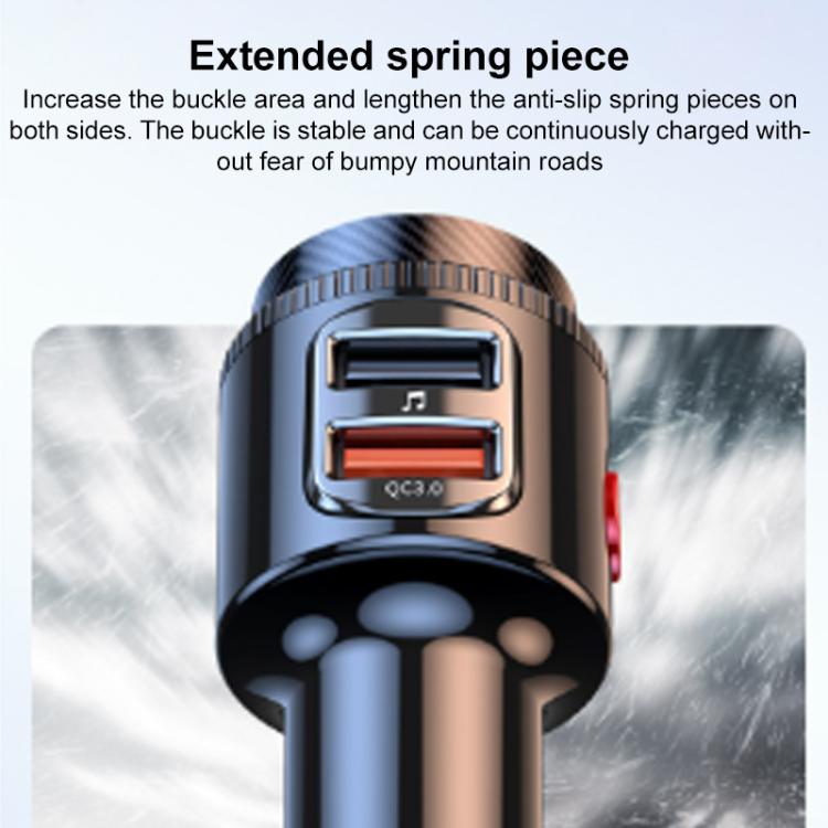 T23 Car FM Transmitter Bluetooth Player Fast Charging(Black) - Bluetooth Car Kits by buy2fix | Online Shopping UK | buy2fix